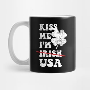 Kiss Me I'm USA Funny St. Patrick's Day American For Men Mug